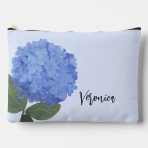 Hydrangea Floral Blooms Custom Name  Accessory Pouch