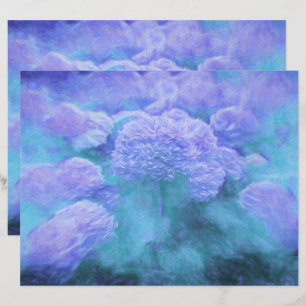 Hydrangea Floral Chic Purple Teal Vintage