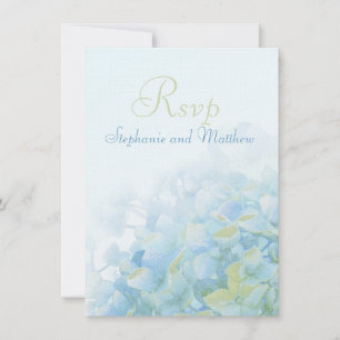Hydrangea floral formal wedding RSVP Invitation