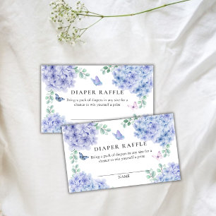 Hydrangea Floral Garden Diaper Raffle Baby Shower  Enclosure Card