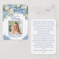 Hydrangea Floral Memorial Funeral Photo Prayer