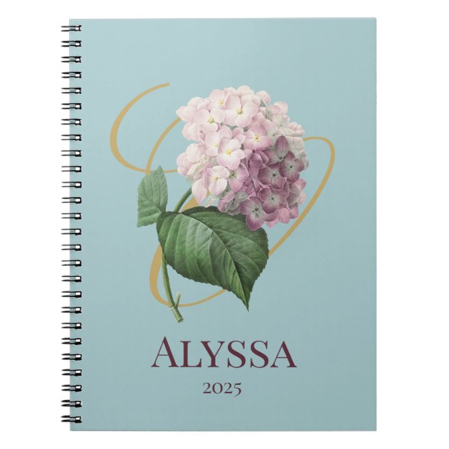 Hydrangea Floral Notebook (Front)