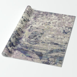 Hydrangea Floral Old Style Vintage Country Wood Wrapping Paper