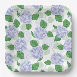 Hydrangea Floral Paper Plate