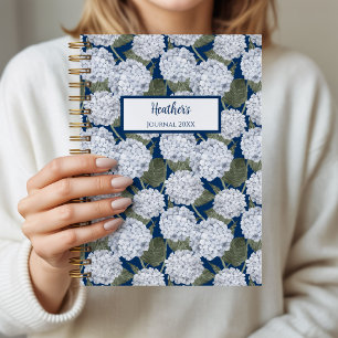 Hydrangea Floral Personalised Journal Notebook