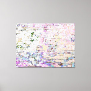 Hydrangea Floral Pink Country  Vintage Wood Canvas Print