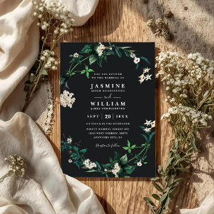 Hydrangea Floral Rustic Elegant QR Code Wedding Invitation