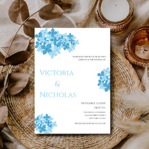 Hydrangea floral template wedding invitation
