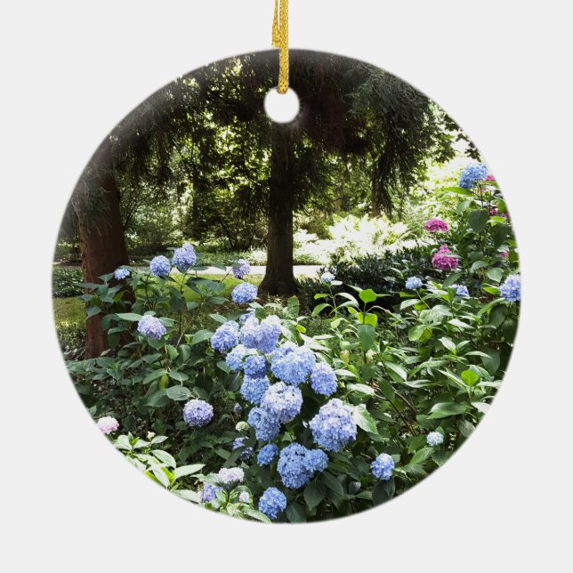 Hydrangea Floral Trees Nature Photography Ceramic Tree Decoration (Back)