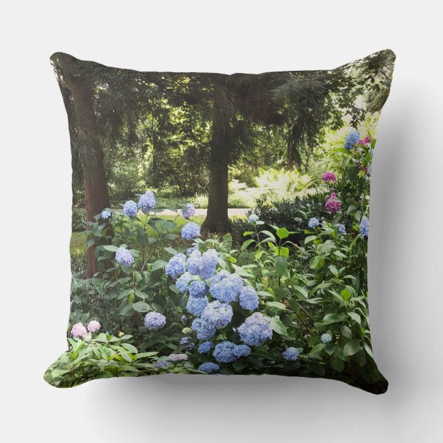 Hydrangea Floral Trees Nature Photography Cushion (Front)