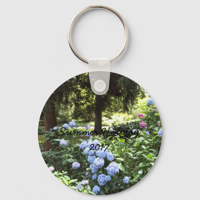 Hydrangea Floral Trees Nature Photography Key Ring (Front)