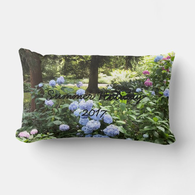 Hydrangea Floral Trees Nature Photography Lumbar Cushion (Front)