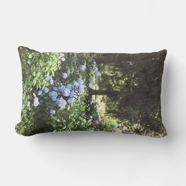 Hydrangea Floral Trees Nature Photography Lumbar Cushion (Front)