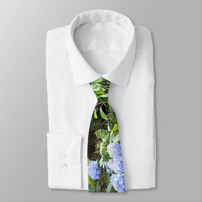 Hydrangea Floral Trees Nature Photography Tie (Tied)