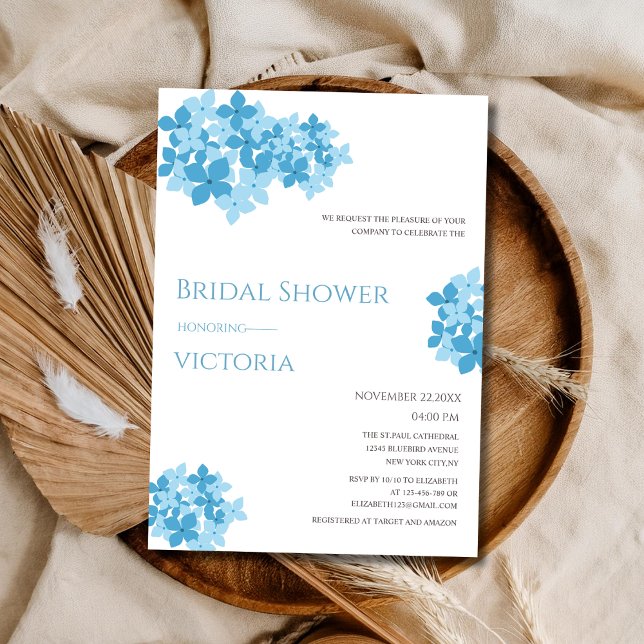 Hydrangea floral unique bridal shower invitation (Creator Uploaded)