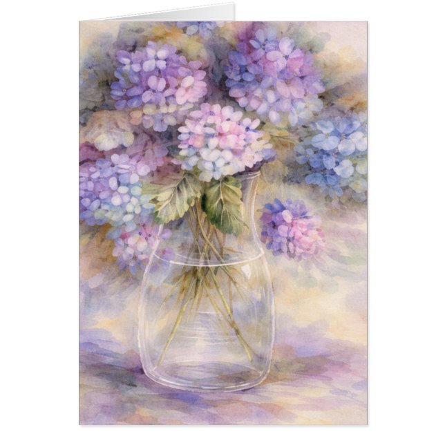 Hydrangea Floral Vase Card | Luxe Botanical (Front)