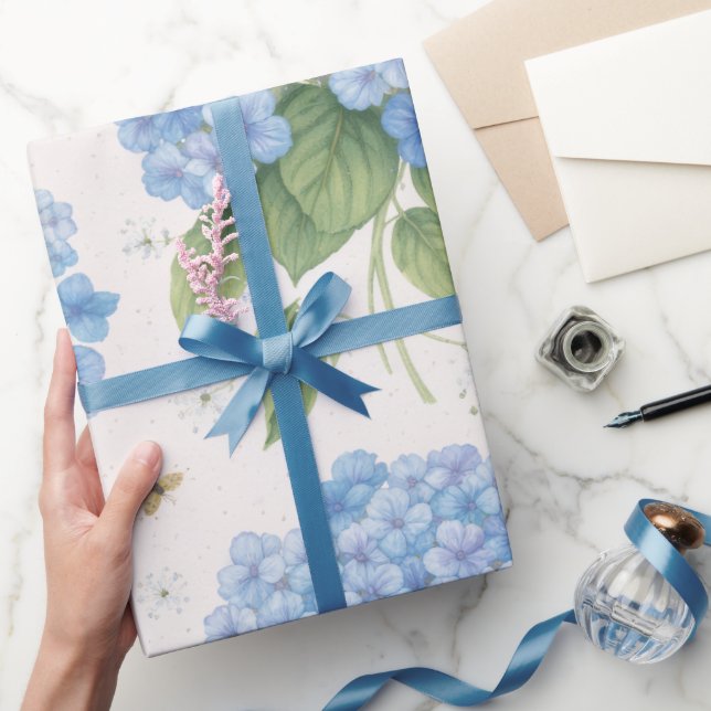 Hydrangea Floral Wrapping Paper | Elegant Garden  (Gifting)