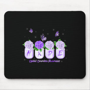 Hydrangea Flower Butterfly Opioid Overdose Awarene Mouse Mat