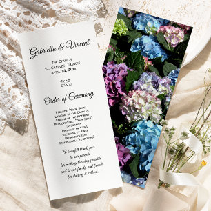 Hydrangea Flower Frame Wedding Program Programme