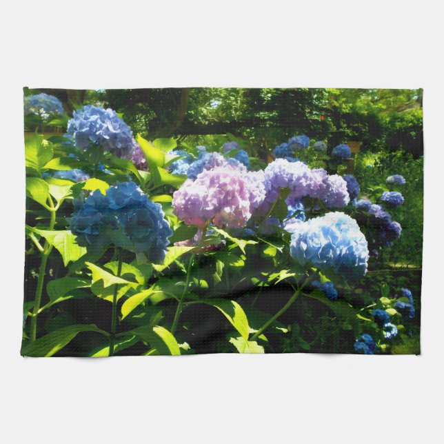 Hydrangea Flower Garden Kitchen Towel (Horizontal)