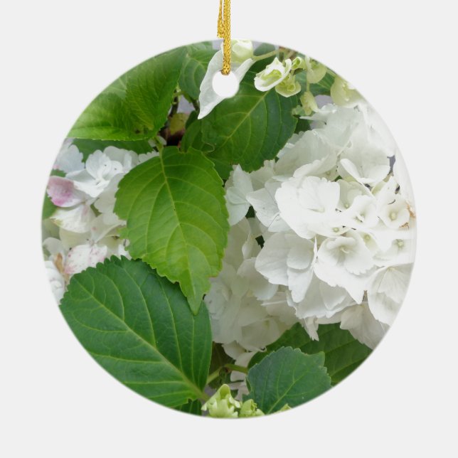 Hydrangea Flower Green White Nature Garden Plants Ceramic Tree Decoration (Back)