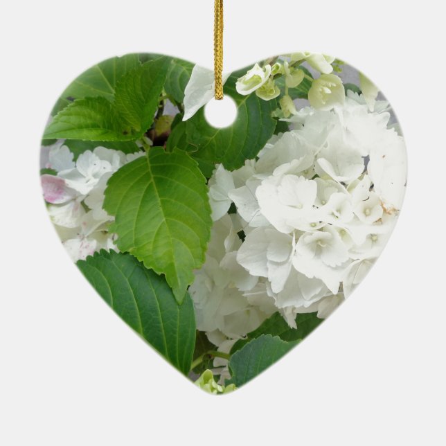 Hydrangea Flower Green White Nature Garden Plants Ceramic Tree Decoration (Back)