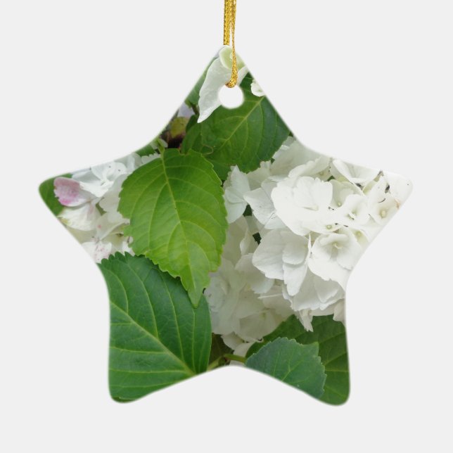 Hydrangea Flower Green White Nature Garden Plants Ceramic Tree Decoration (Back)