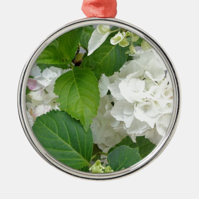 Hydrangea Flower Green White Nature Garden Plants Metal Tree Decoration (Front)