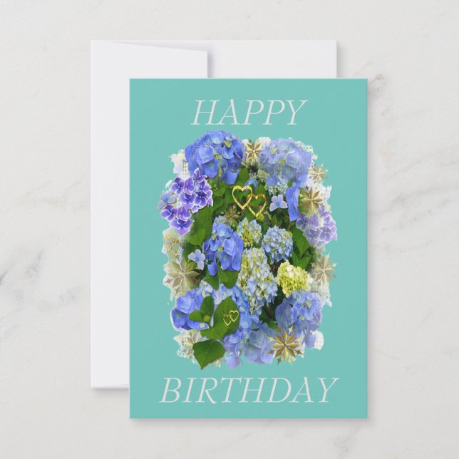 HYDRANGEA FLOWER HAPPY BIRTHDAY  (Front)
