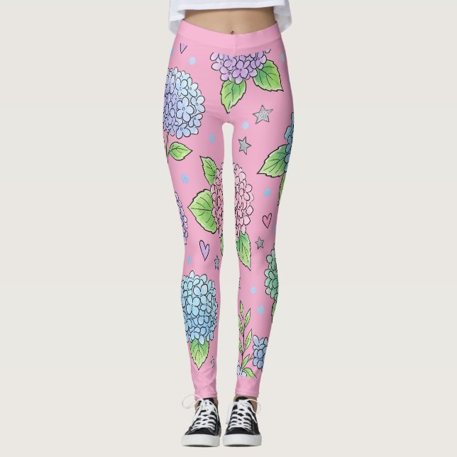 Hydrangea Flower Leggings (Front)