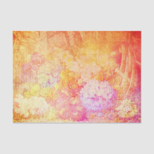 Hydrangea flower rose garden pink purple orange  tissue paper