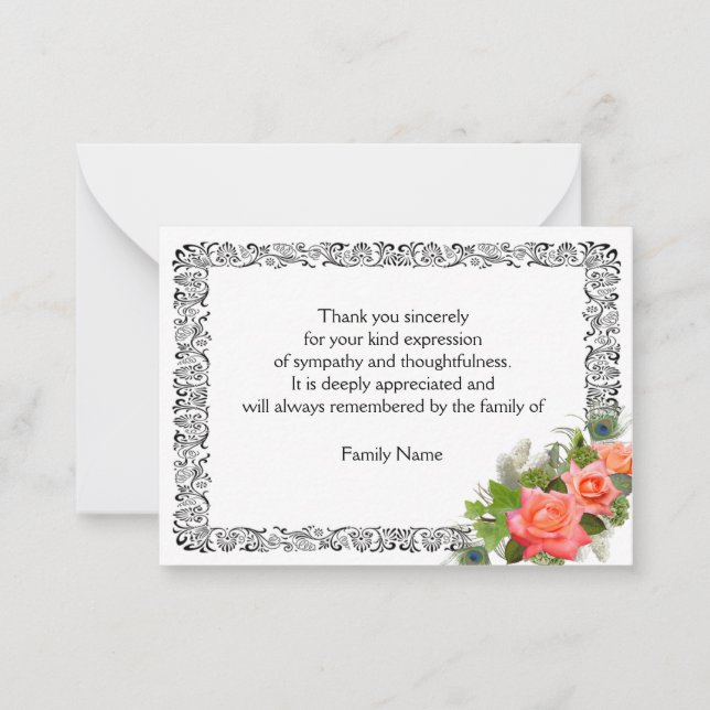Hydrangea Flowers After Funeral Thank You Cards (Front)