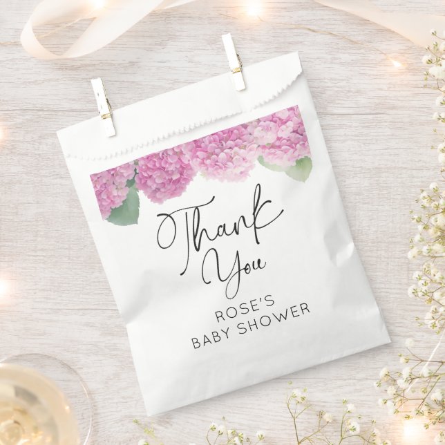 Hydrangea Flowers Baby Shower Favour Bags (Clipped)