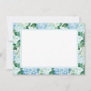 Hydrangea Flowers Flat Note Card 