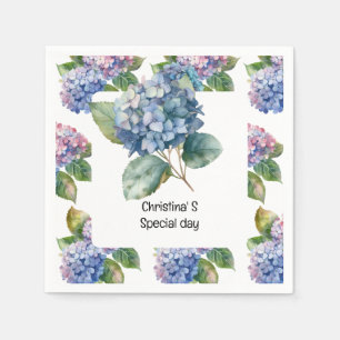  Hydrangea flowers flora florist lover watercolor Napkin