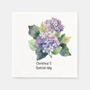 Hydrangea flowers flora florist lover watercolor Napkin
