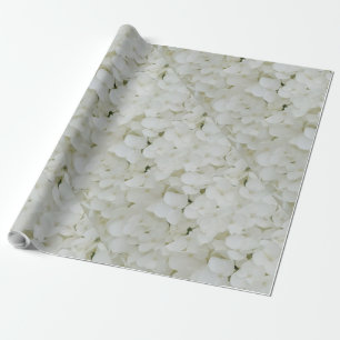 Hydrangea Flowers Floral White Elegant Blossom Wrapping Paper