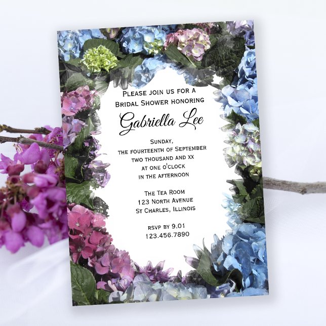 Hydrangea Flowers Frame Bridal Shower Invitation (Creator Uploaded)
