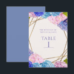 Hydrangea Flowers & Gold Wedding Table Number Card<br><div class="desc">Hydrangea Flowers & Gold Wedding Table Number Card. Look for matching items in my store. Contact me for a custom order</div>