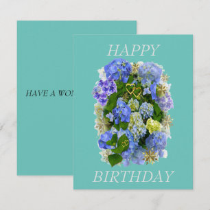 HYDRANGEA FLOWERS HAPPY BIRTHDAY