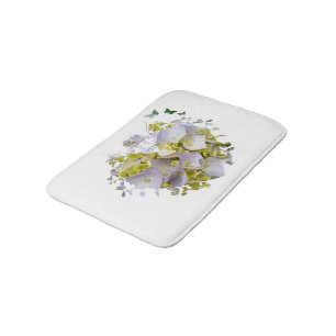 Hydrangea Flowers in Victorian Die Cut Heart Bath Mat