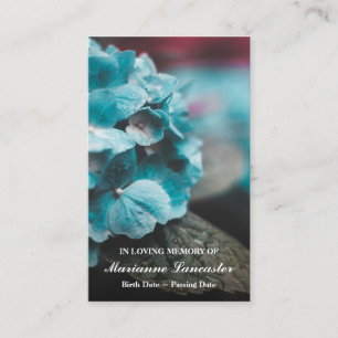 Hydrangea flowers Memorial Funeral Prayer cards