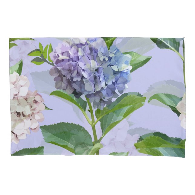Hydrangea flowers: multicolor floral texture. pillowcase (Front)
