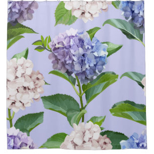 Hydrangea flowers: multicolor floral texture. shower curtain