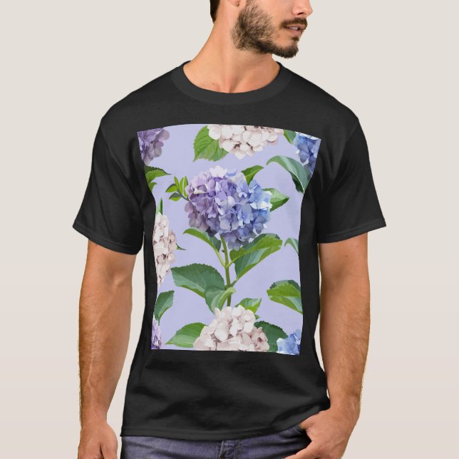 Hydrangea flowers: multicolor floral texture. T-Shirt (Front)