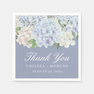 Hydrangea Flowers Periwinkle Purple Wedding Party Napkin