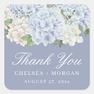 Hydrangea Flowers Periwinkle Purple Wedding Party Square Sticker