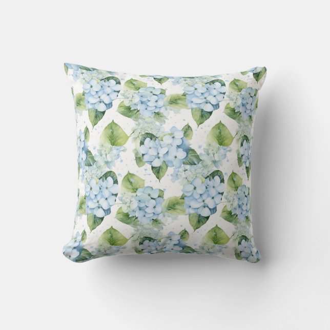 Hydrangea Flowers Pillow (Front)