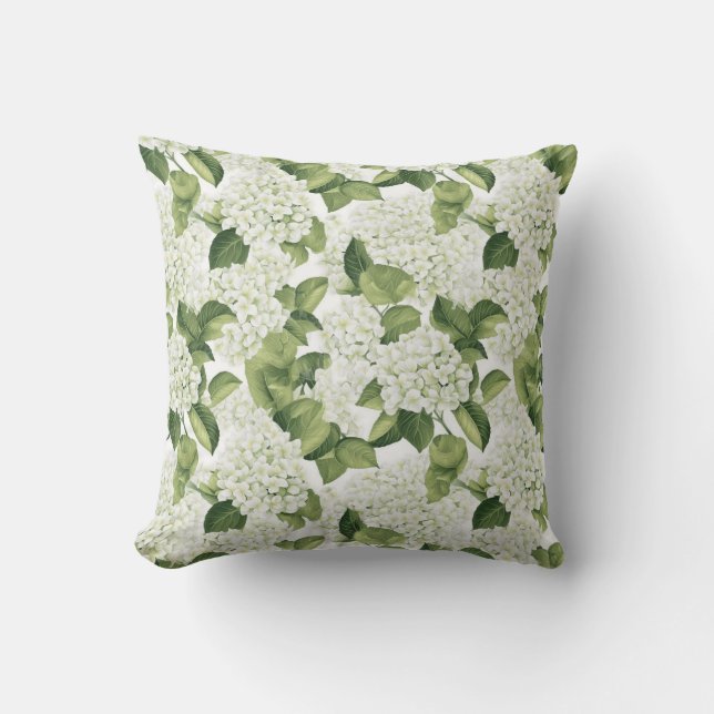 Hydrangea Flowers Pillow (Front)
