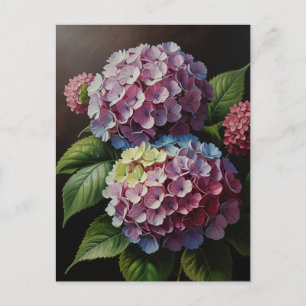 Hydrangea flowers postcard